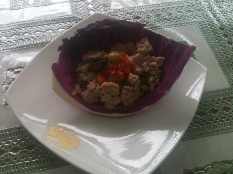 Taco de col y picadillo